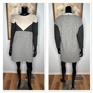 Madewell Gray The Geo Tilt Wool Dress